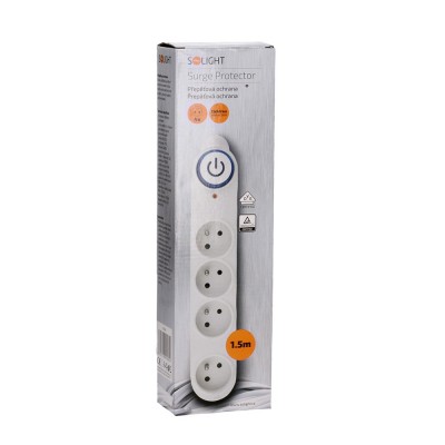 Solight přepěťová ochrana, 150J, 4 zásuvky, 1,5m, bílá - foto č. 3