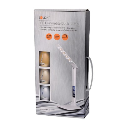 Solight LED stmívatelná stolní lampička s displejem, 7W, volba teploty světla, bílý lesk - foto č. 14
