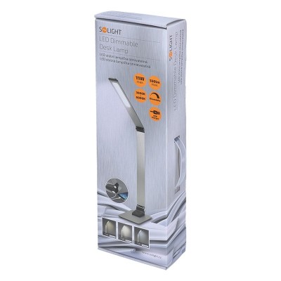 Solight LED stolní lampička stmívatelná, 11W,  změna chromatičnosti, broušený hliník, stříbrná - foto č. 9