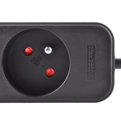 Solight prodlužovací přívod, 3 zásuvky, černý, 3m - foto č. 2