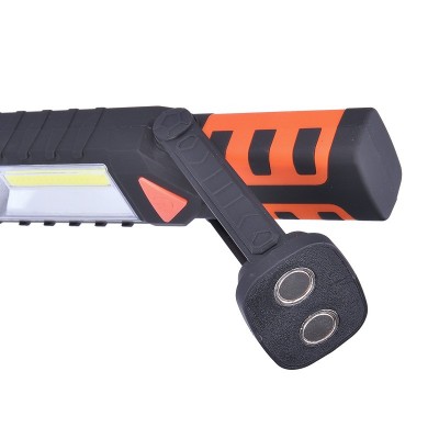 Solight multifunkční nabíjecí LED lampa,  3W COB, 250 + 40lm, Li-Ion, USB, černooranžová - foto č. 5