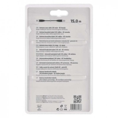 Anténní koaxiální kabel stíněný 15m - rovné vidlice (1 ks) - foto č. 2