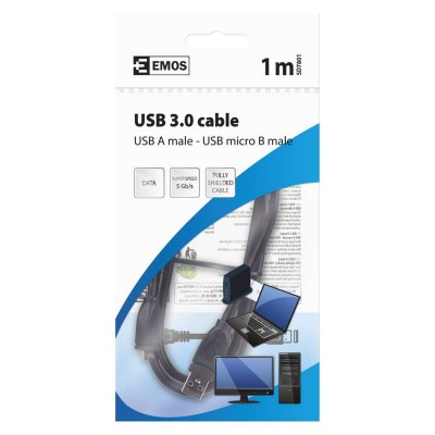 USB kabel 3.0 A vidlice - micro B vidlice 1m (1 ks) - foto č. 2