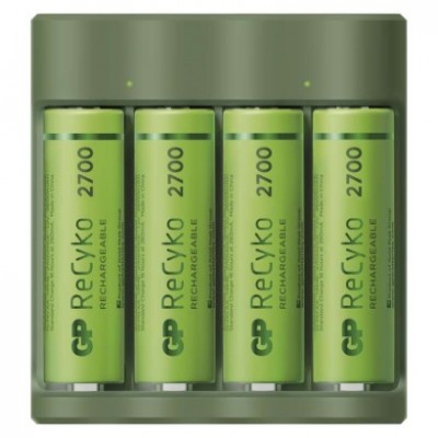 Nabíječka baterií GP Everyday B421 + 4× AA ReCyko 2700 + USB (1 ks) - foto č. 3