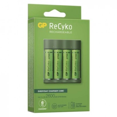 Nabíječka baterií GP Everyday B421 + 4× AA ReCyko 2700 + USB (1 ks) - foto č. 12